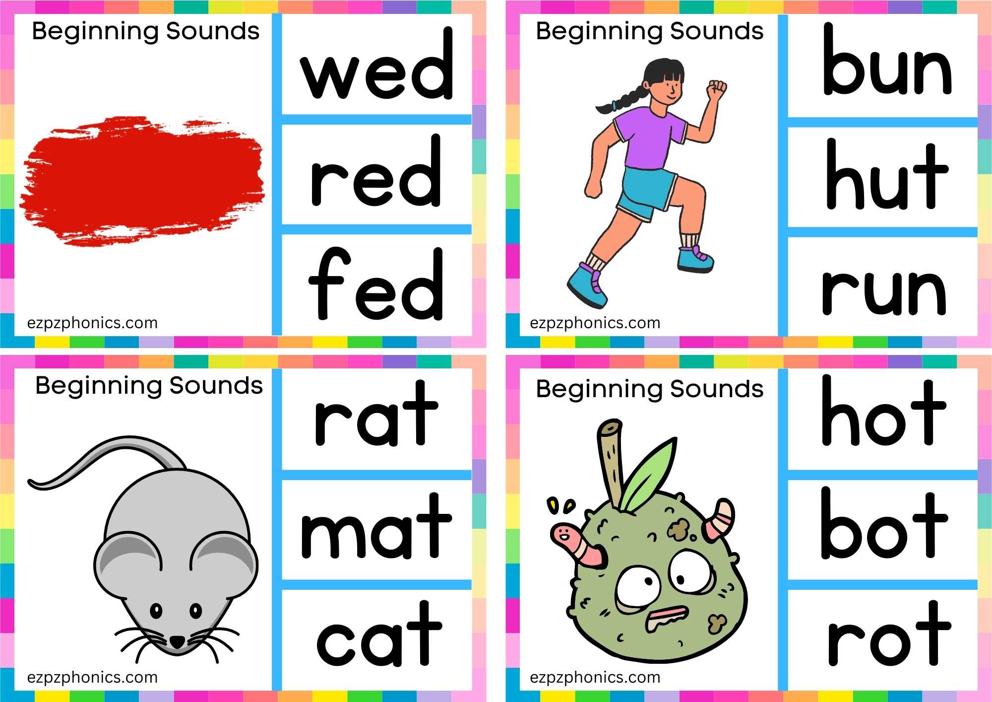 Letter R Look At The Image And Clip The Correct Word Group 1 ...