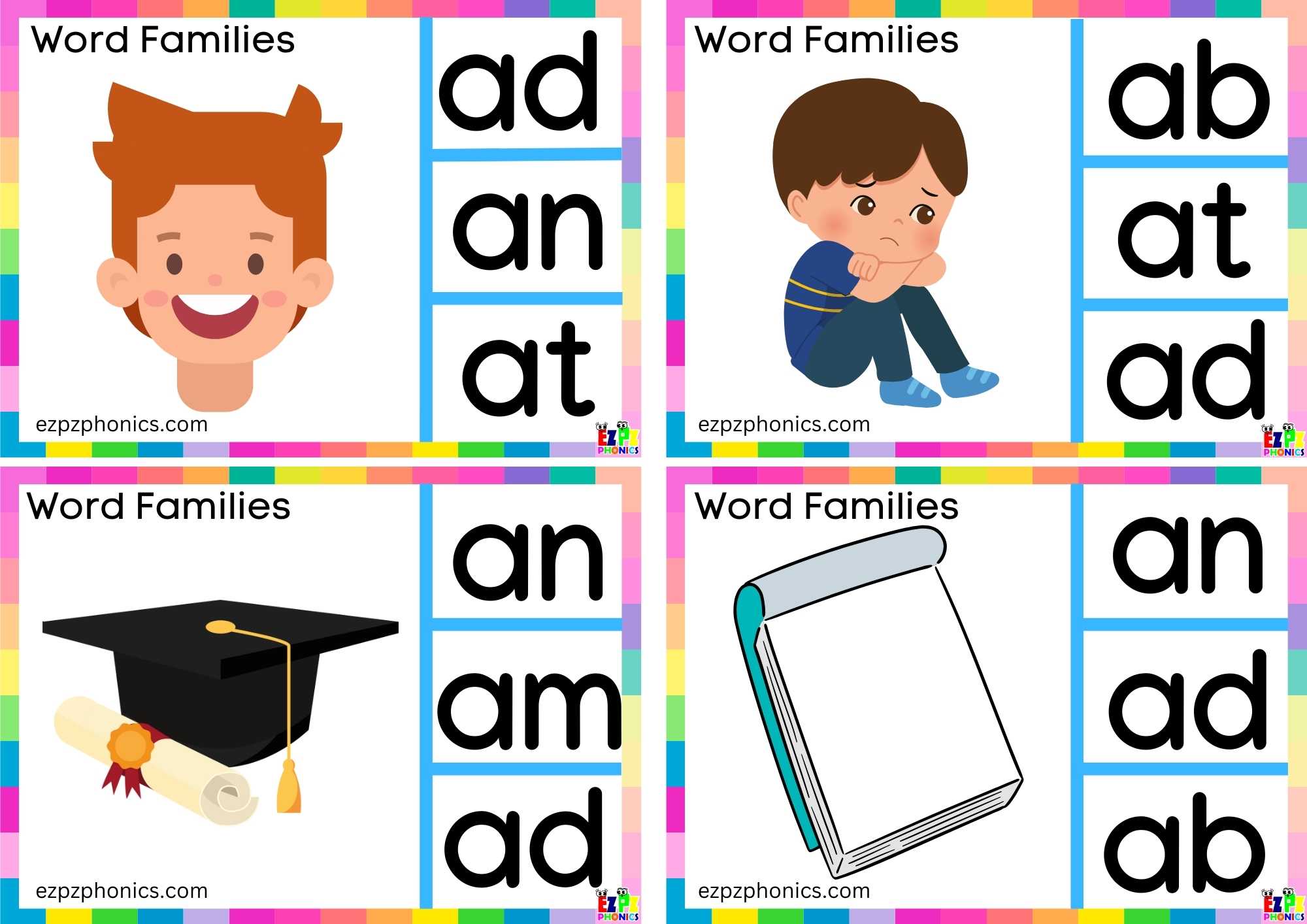 Word Family ad Look at the Image and Clip the Correct Letters Group 1 ...
